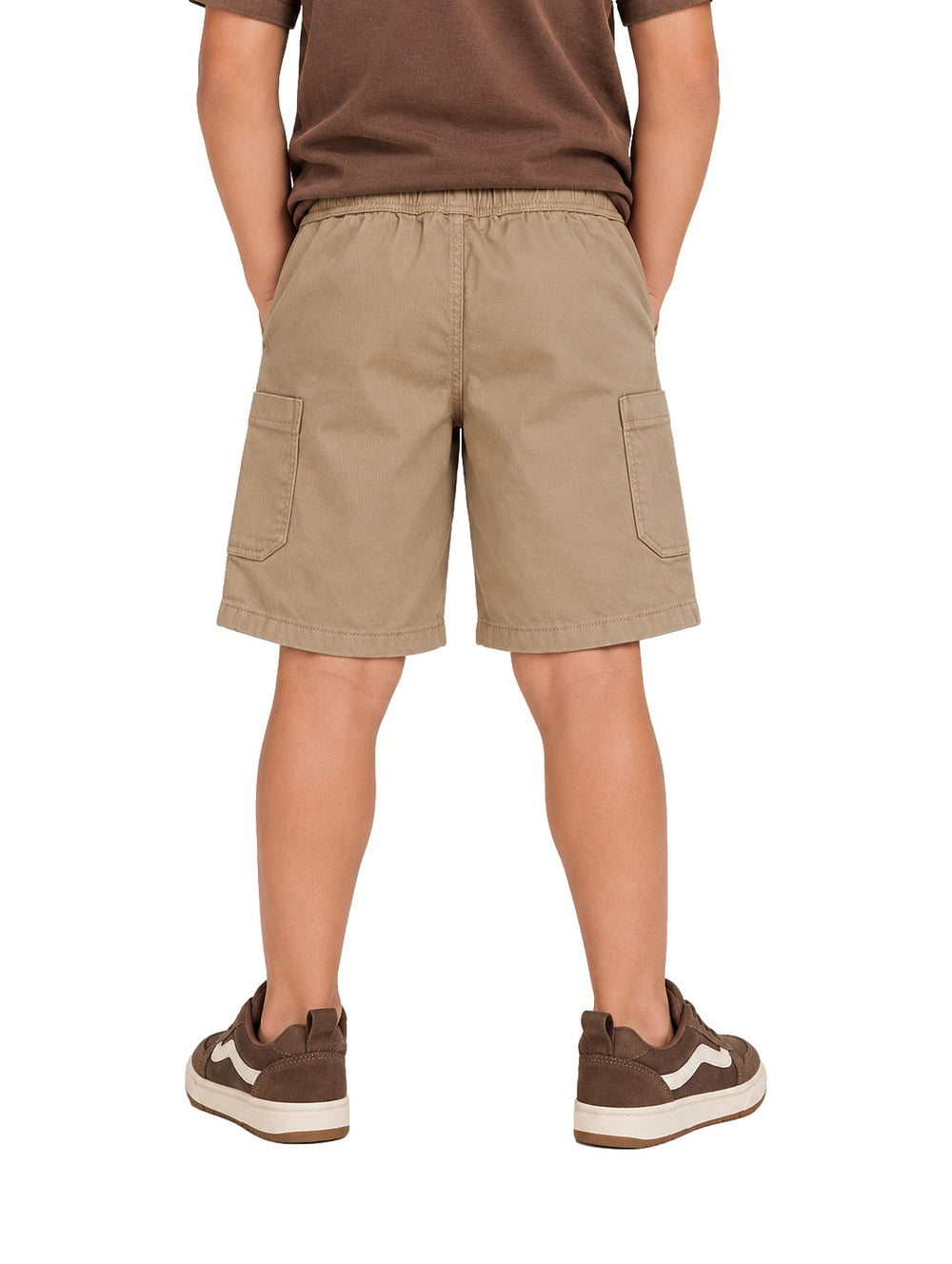 Short cargo color beige de la marca Zippy para niño, con cintura elástica y bolsillos laterales.