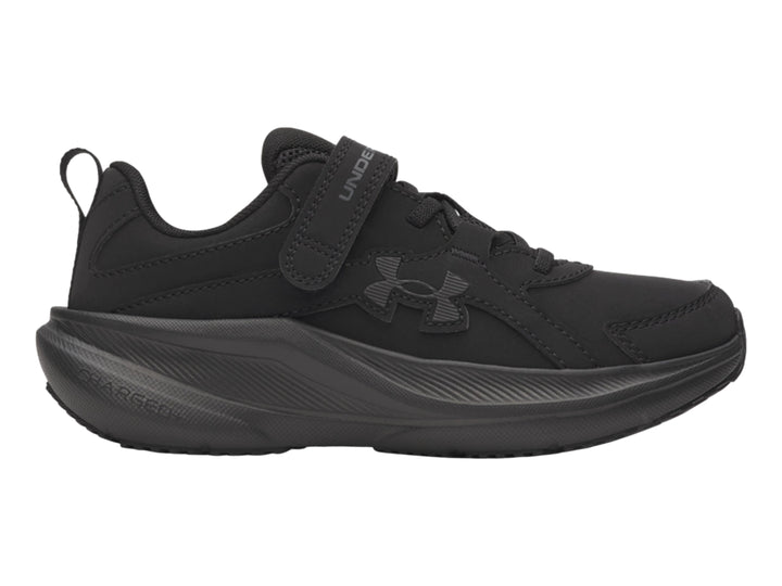 Tenis deportivos Under Armour color negro con correa de ajuste y suela Charged.