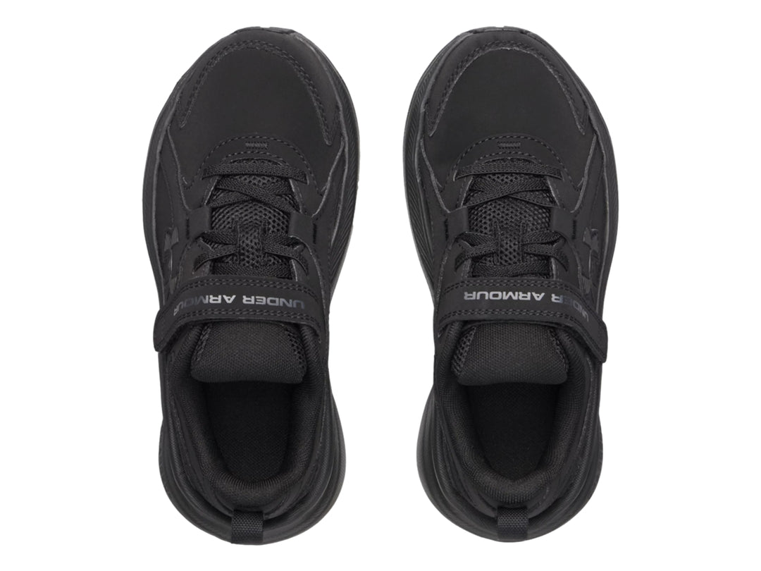 Tenis deportivos Under Armour color negro con correa de ajuste y suela Charged.