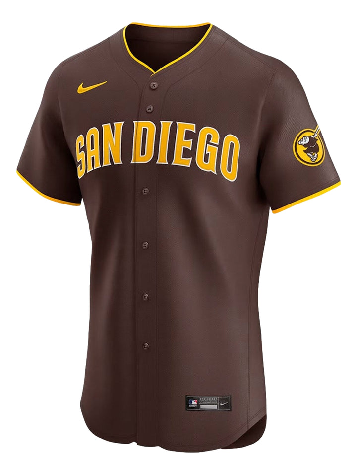 Jersey de béisbol Nike color marrón con letras amarillas &