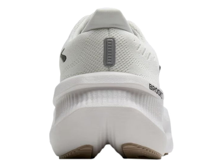 Tenis deportivos Brooks Glycerin Max en color blanco con detalles en negro y gris, vista lateral.