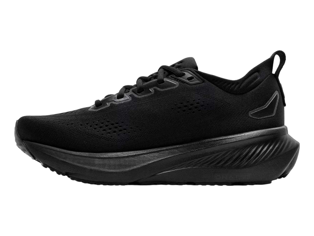 Tenis deportivos Brooks Glycerin 23 en color negro, vista lateral sobre fondo blanco.