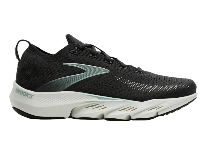 Tenis deportivos Brooks Glycerin Flex en color negro con suela blanca y detalles metálicos laterales.