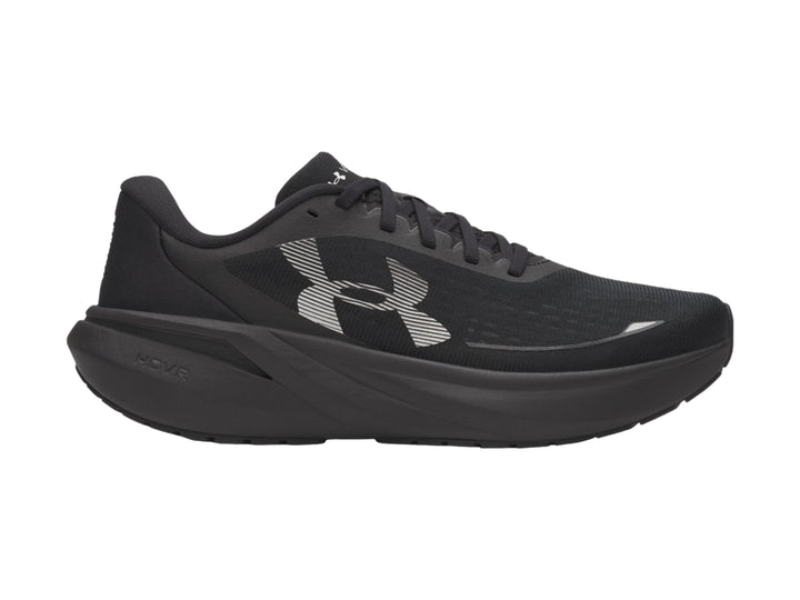 Tenis deportivos Under Armour UA Velociti Pace en color negro con suela gruesa y logotipo lateral.