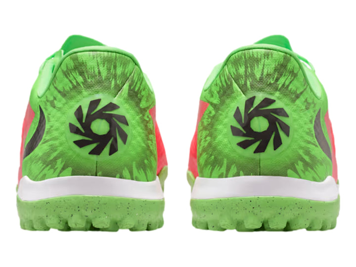 Tenis de fútbol Nike Phantom en colores verde neón y rosa brillante para hombre