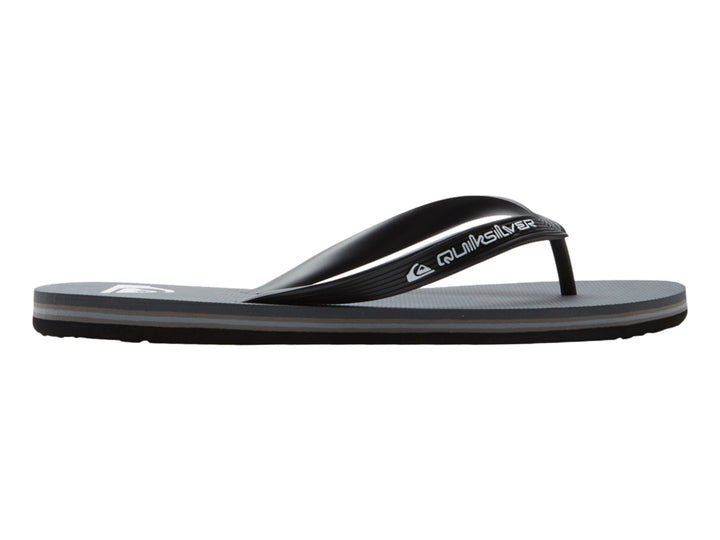 Sandalias Quiksilver color gris y negro, estilo casual de dedo.