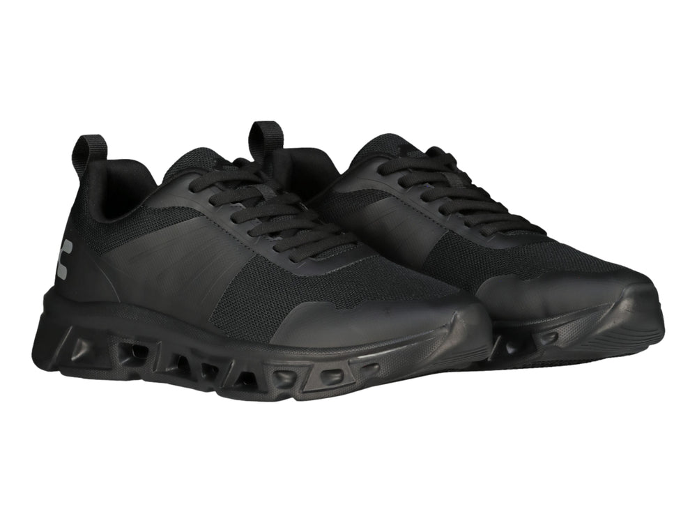 Tenis deportivos Charly color negro con suela robusta y parte superior de malla.