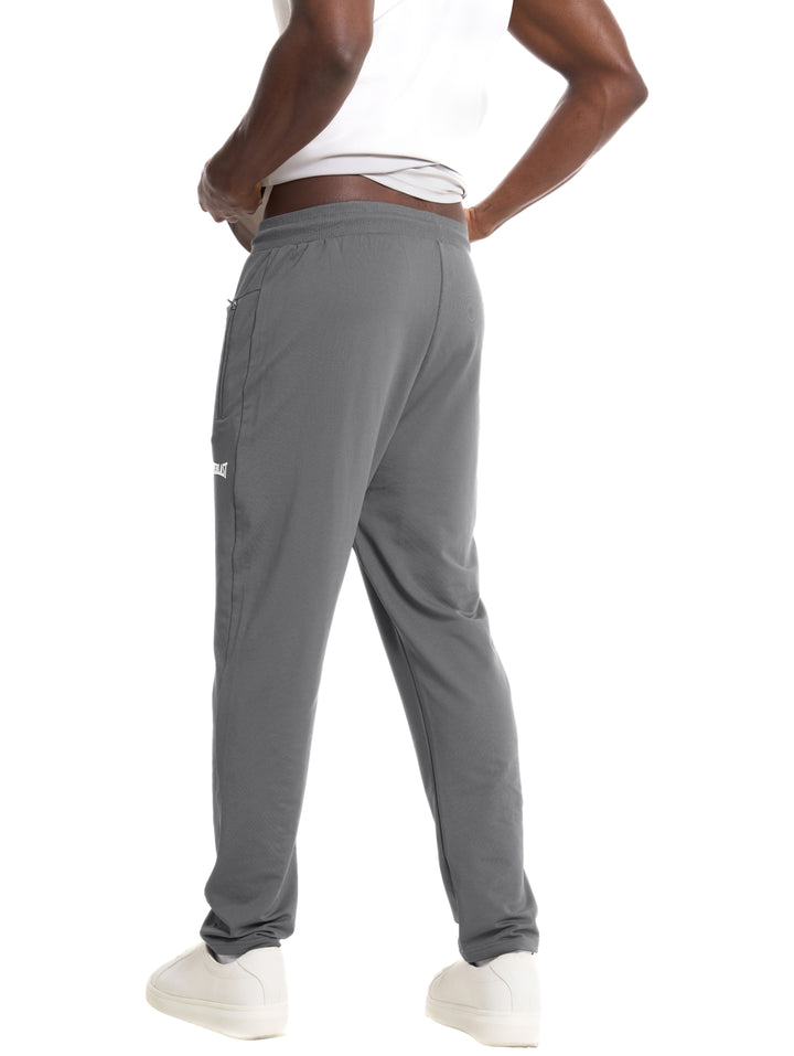 Pantalón deportivo gris de marca Everlast con ajuste de cordón y logotipo blanco en la pierna.