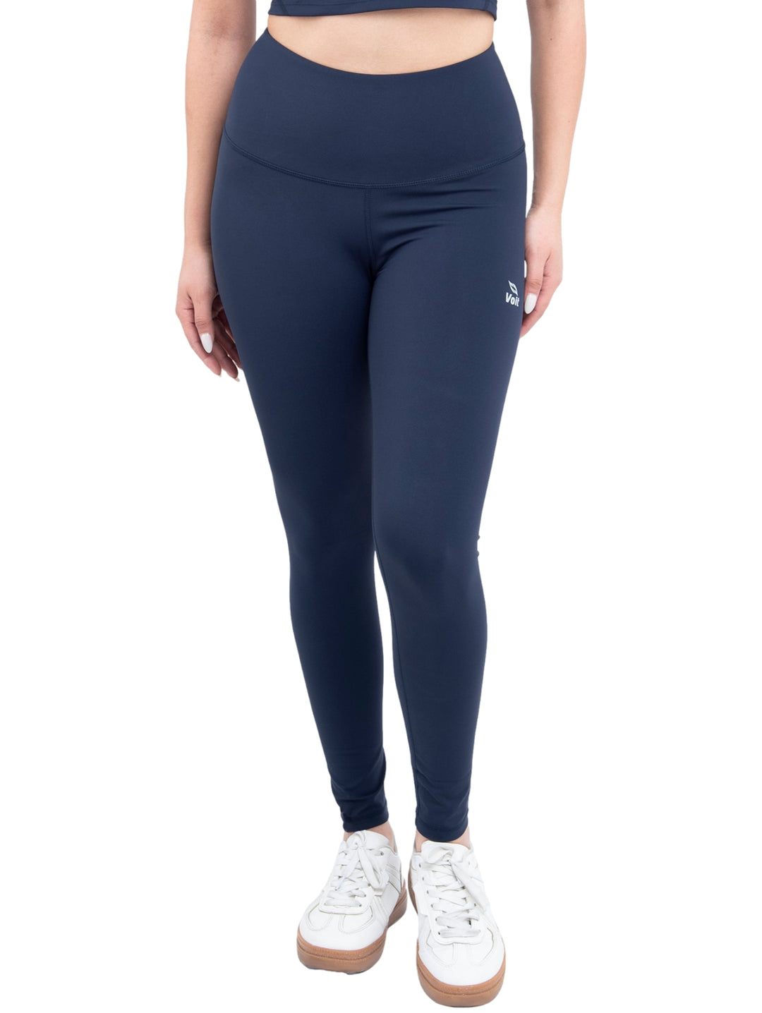 Leggings deportivos de color azul marino con cintura alta para mujer.