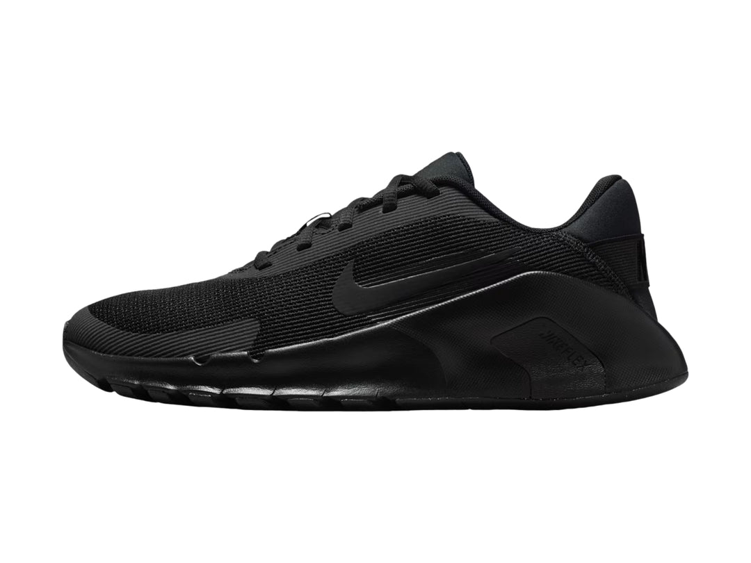 Tenis deportivos Nike Flex Train color negro con malla transpirable y suela gruesa.