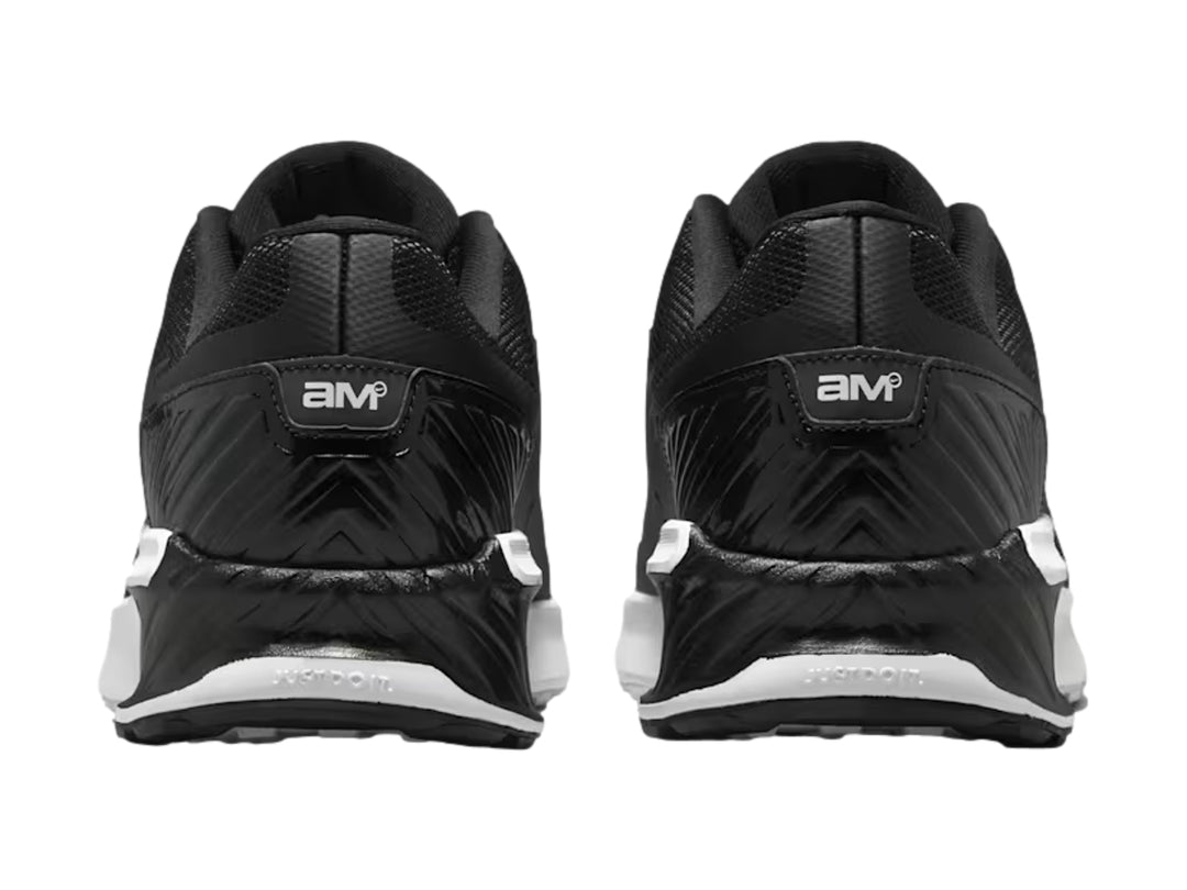 Tenis Nike Air Max color negro con suela blanca y logotipo de la marca en blanco.