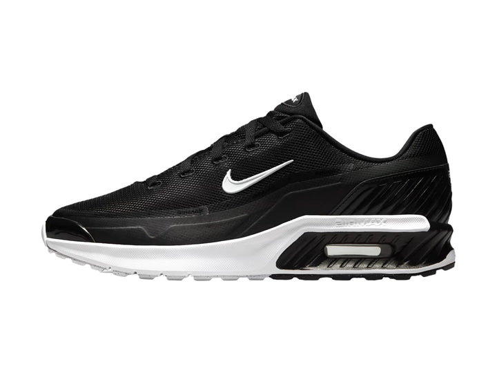 Tenis Nike Air Max color negro con suela blanca y logotipo de la marca en blanco.
