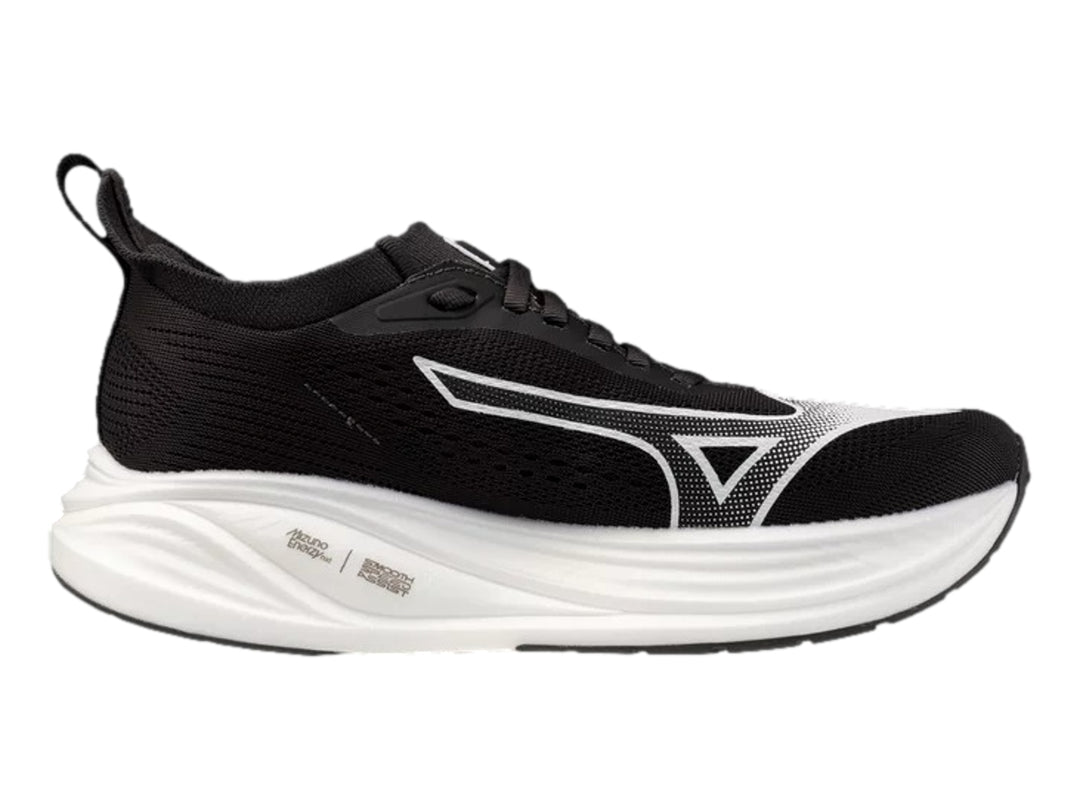 Tenis deportivos Mizuno Neo Zen 2 color negro con suela blanca.