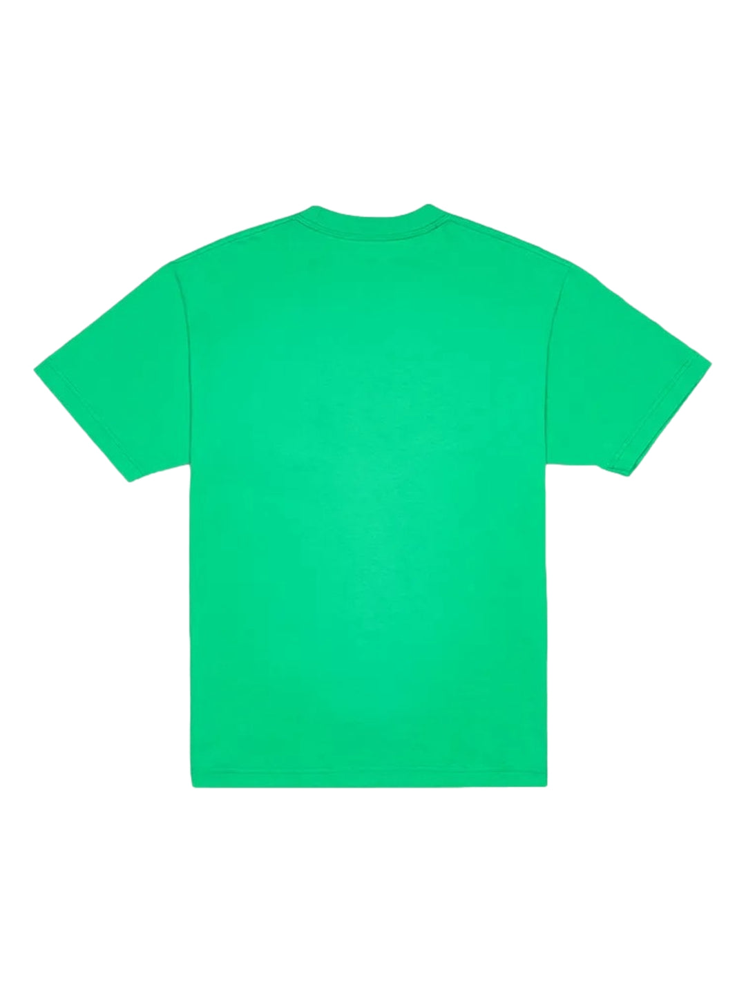 Hombre vistiendo una camiseta de manga corta color verde brillante con el logotipo de VANS en blanco en el pecho.