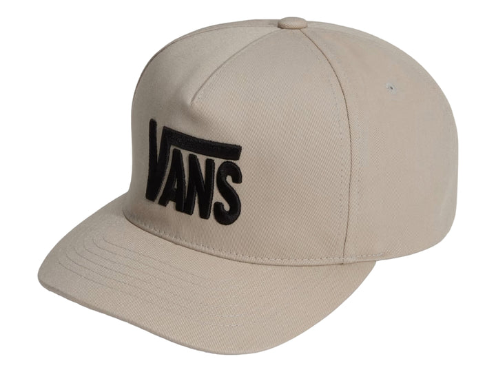 Gorra snapback color beige de la marca Vans con logotipo frontal en color negro.