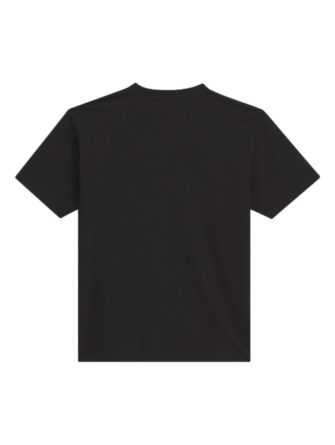 Hombre vistiendo una camiseta negra de manga corta con el logotipo de VANS en blanco en el pecho.