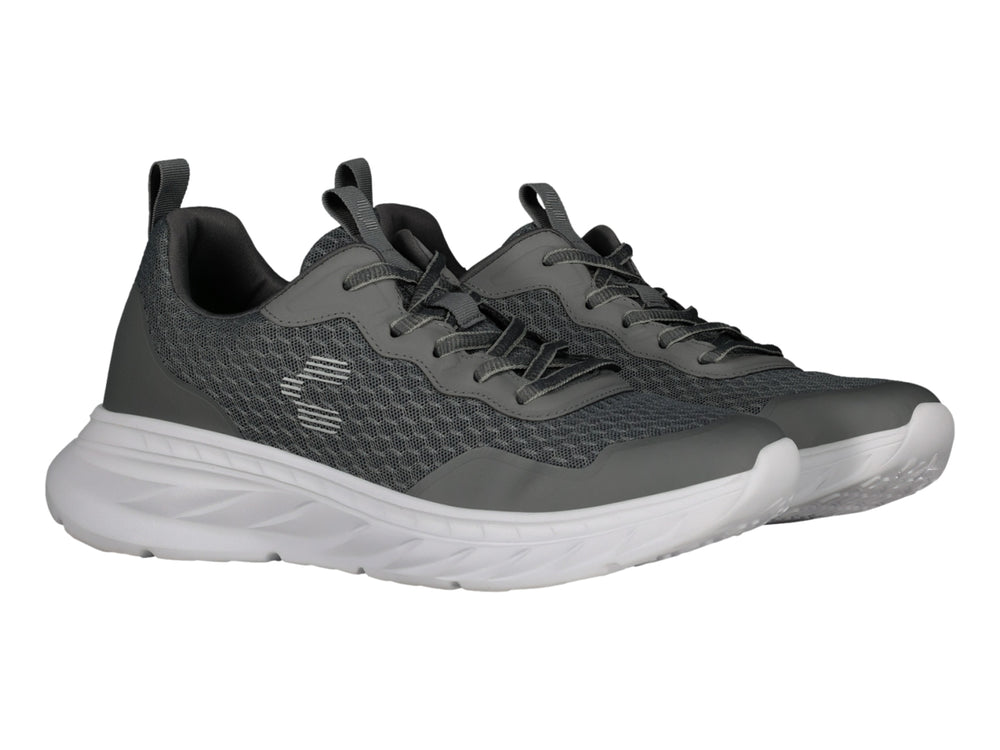 Tenis Charly Road Casual en color gris oscuro con suela blanca y tejido transpirable.