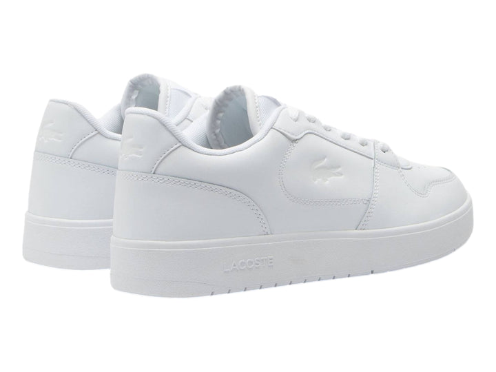Tenis Lacoste Court Ace en color blanco total con suela plana y diseño minimalista.