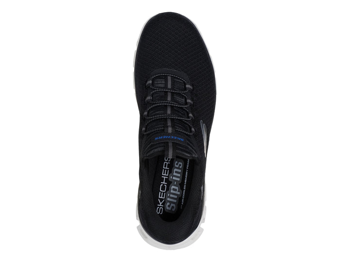 Tenis deportivos Skechers color negro con suela blanca Glide-Step para Hombre.