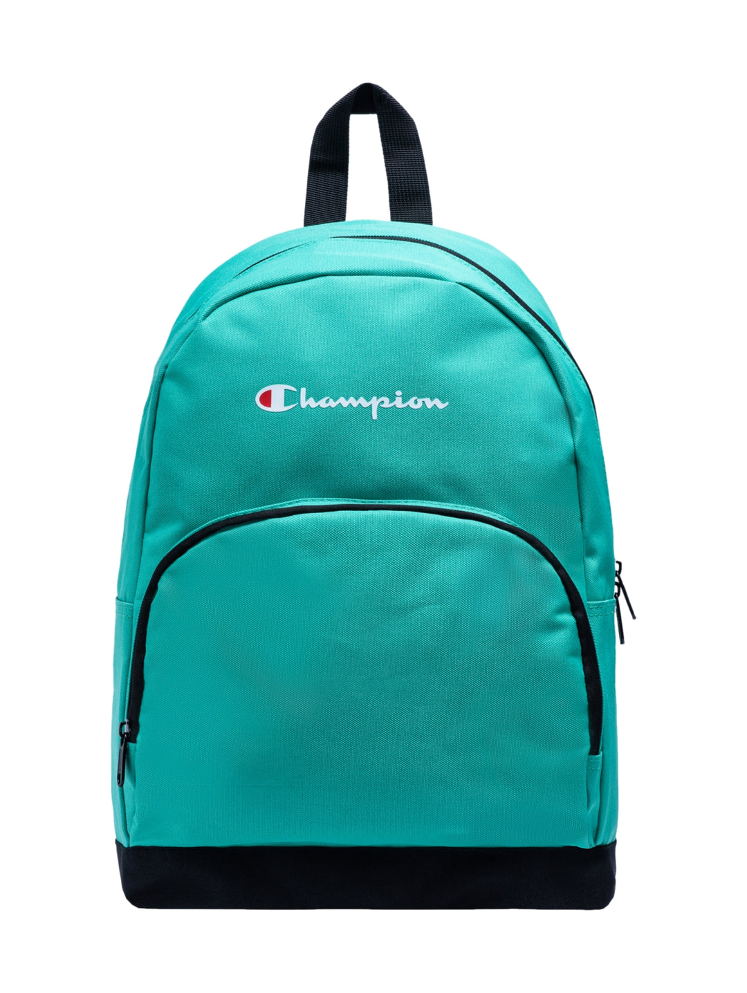 Mochila escolar Champion color verde con base y asa negras.