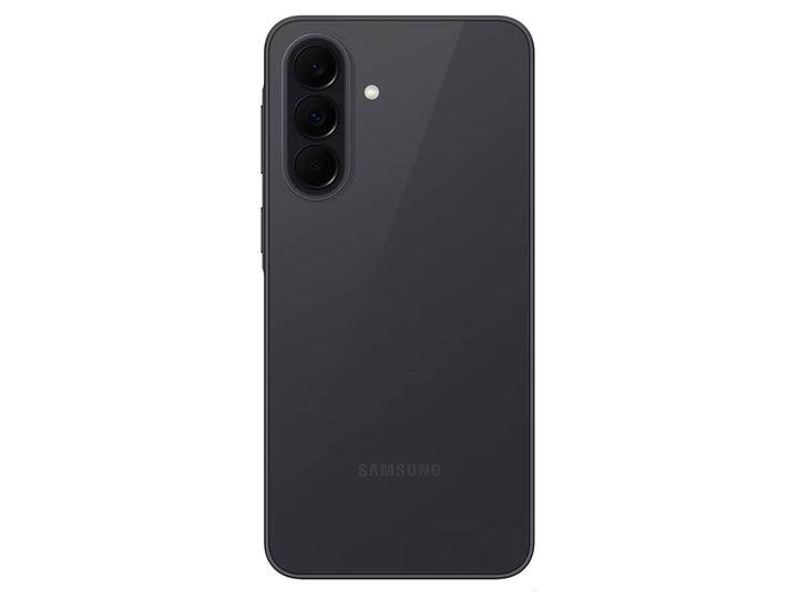 Smartphone Samsung Galaxy A37 5G en color negro, vista frontal y posterior.