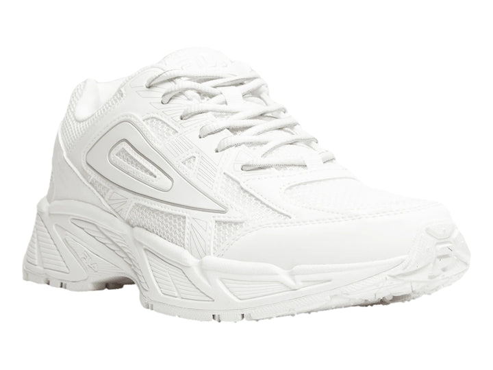 Tenis deportivos FILA color blanco con detalles de malla y suela robusta.