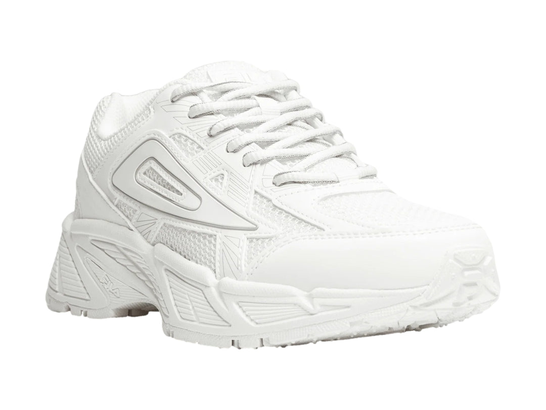 Tenis blancos Fila Decypher 98/26 para mujer con diseño deportivo y detalles en malla.