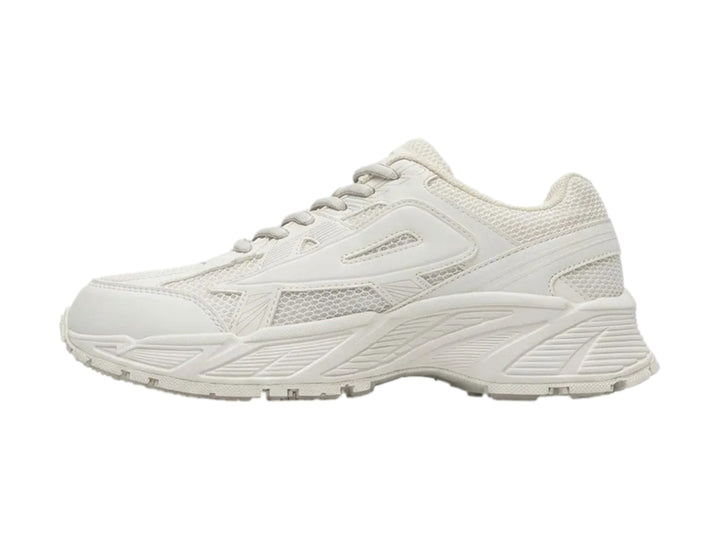 Tenis blancos Fila Decypher 98/26 para mujer con diseño deportivo y detalles en malla.