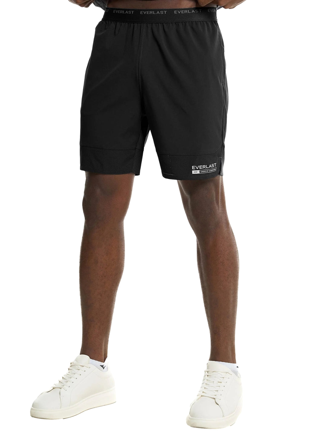Pantalones cortos deportivos color negro de la marca Everlast para hombre.