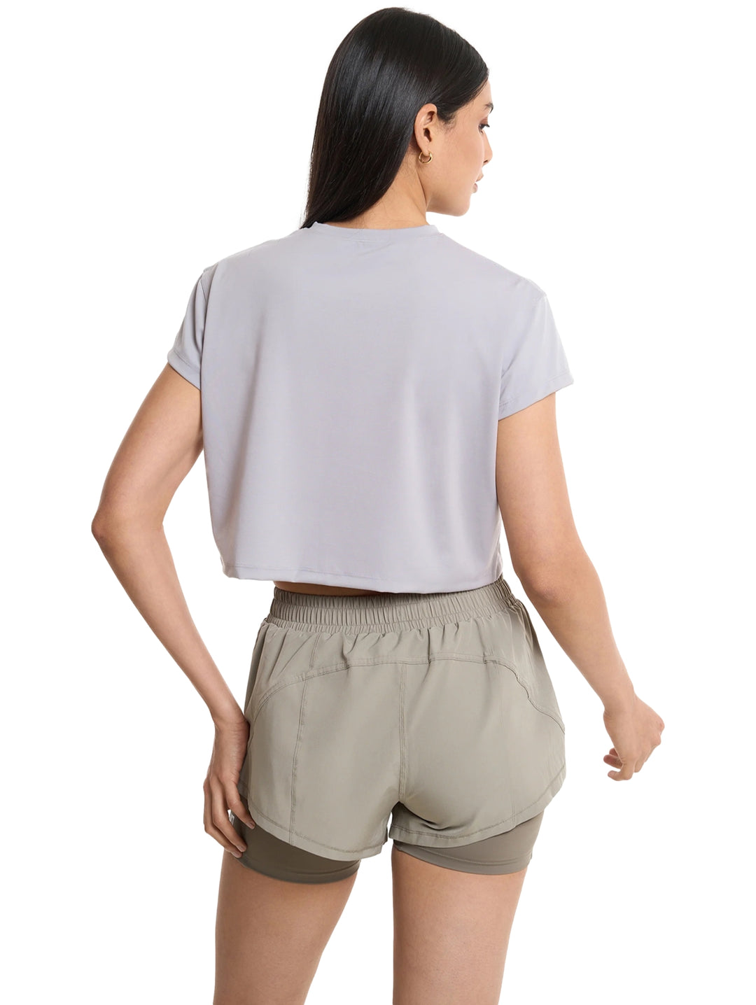 Camiseta crop top deportiva color gris de Everlast para mujer.