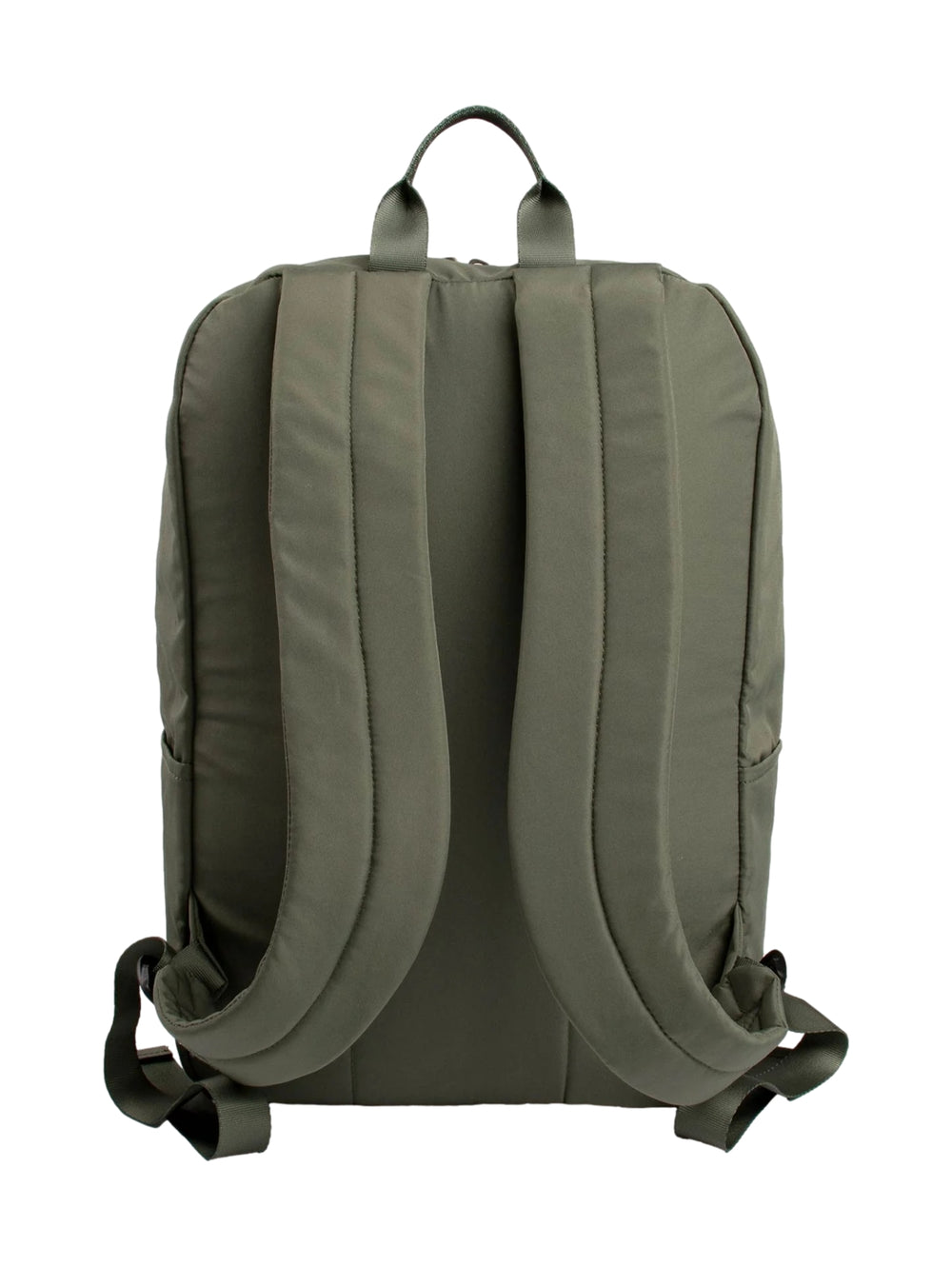 Mochila escolar color verde oscuro de la marca Everlast con logo en la correa frontal.