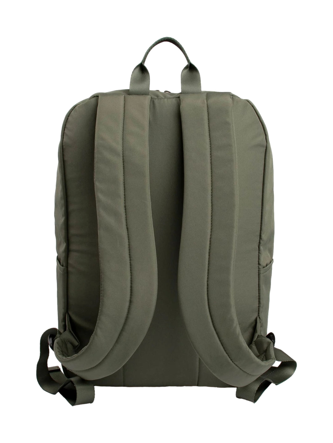 Mochila escolar color verde oscuro de la marca Everlast con logo en la correa frontal.