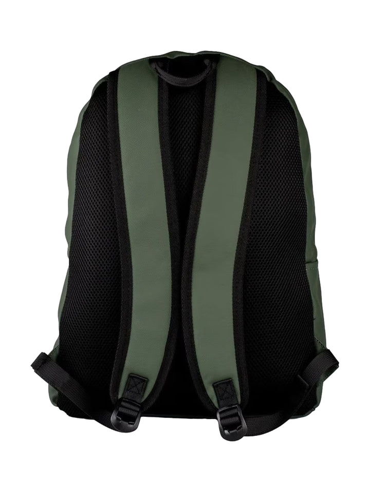 Mochila escolar Everlast de color verde con logotipo blanco en el bolsillo frontal y detalles en negro.