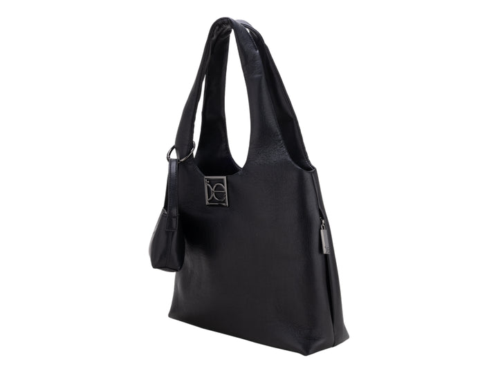 Bolsa Cloe color negro con asa larga y un pequeño monedero adjunto.