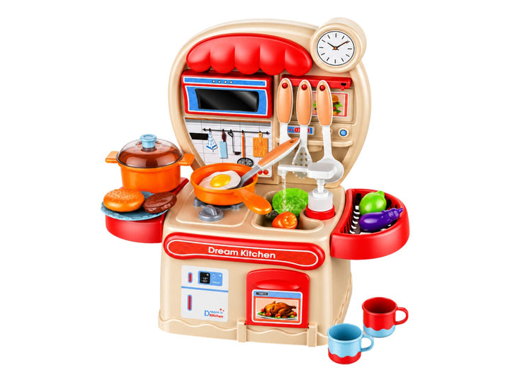 Set de cocina de juguete multicolor Dream Kitchen con accesorios, empaquetado en caja para niños mayores de 3 años.