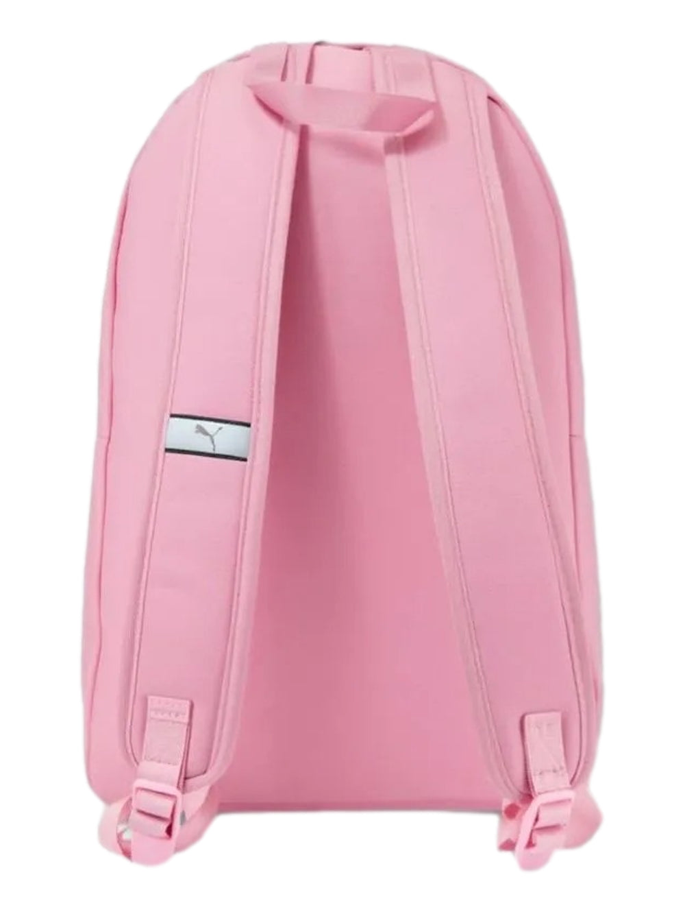 Mochila PUMA de color rosa con logotipo blanco frontal.