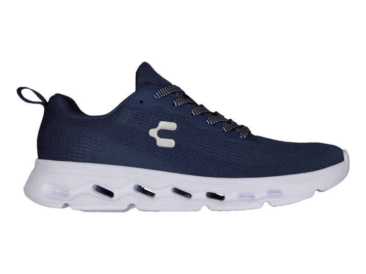 Tenis deportivos Charly color azul con suela blanca y tejido transpirable para hombre.