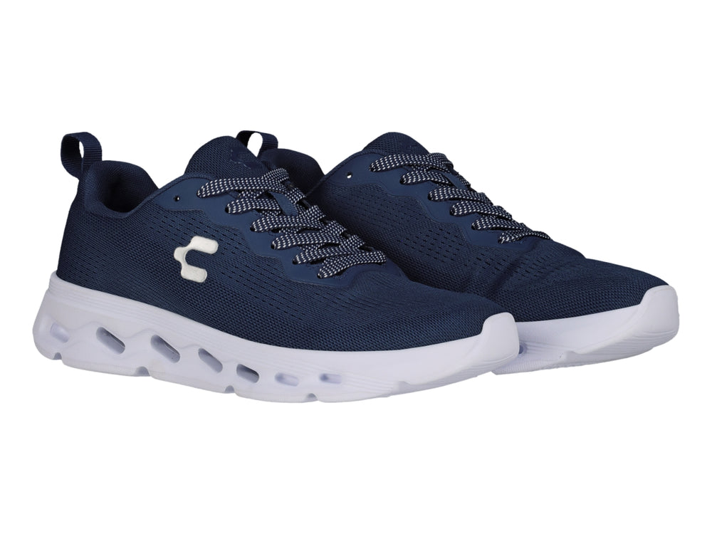 Tenis deportivos Charly color azul con suela blanca y tejido transpirable para hombre.