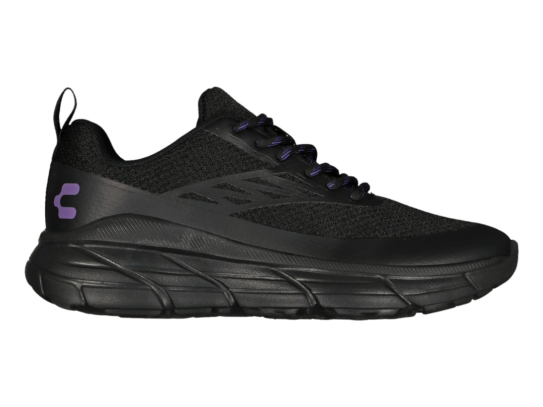 Tenis deportivos Charly Light Sport color negro para mujer con suela gruesa y tejido transpirable.