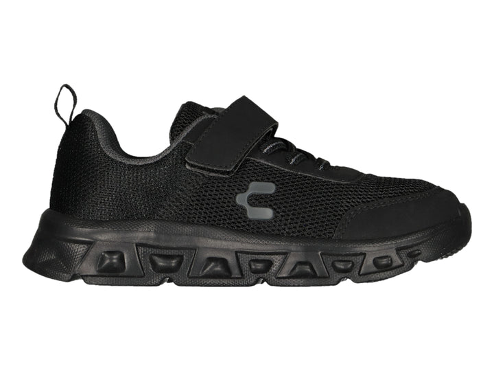 Tenis deportivos Charly color negro para niño con cierre de velcro y suela gruesa.