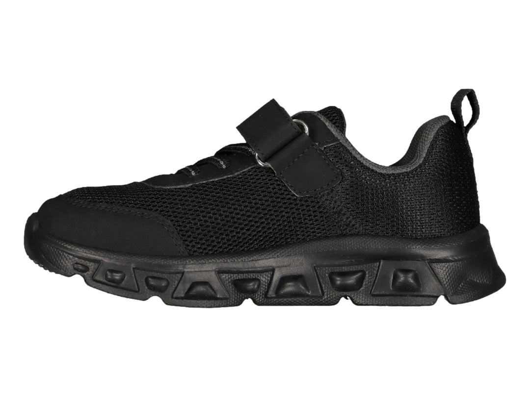 Tenis deportivos Charly color negro para niño con cierre de velcro y suela gruesa.
