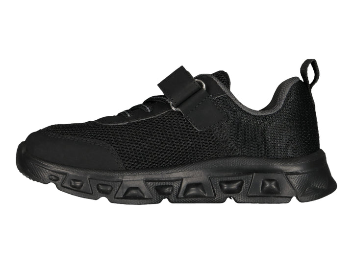 Tenis deportivos Charly color negro para niño con cierre de velcro y suela gruesa.