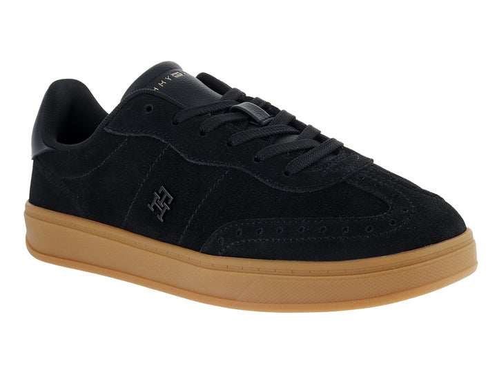 Tenis deportivos Tommy Hilfiger color negro con suela de goma marrón para Mujer.