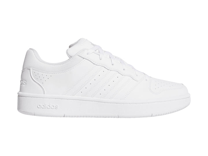 Tenis Adidas Hoops Classic en color blanco para hombre, vista lateral.