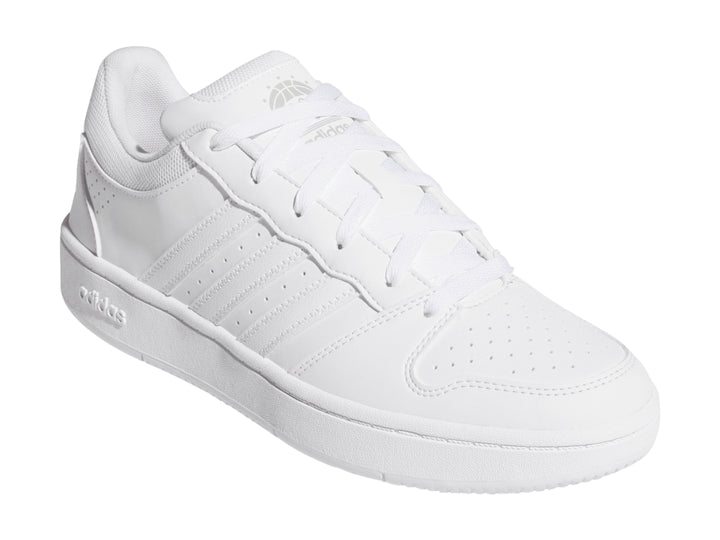 Tenis Adidas Hoops Classic en color blanco para hombre, vista lateral.