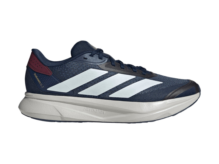 Tenis Adidas Duramo SL 2 color azul índigo con detalles en blanco y burgundy para hombre.