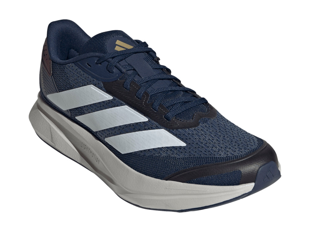 Tenis Adidas Duramo SL 2 color azul índigo con detalles en blanco y burgundy para hombre.