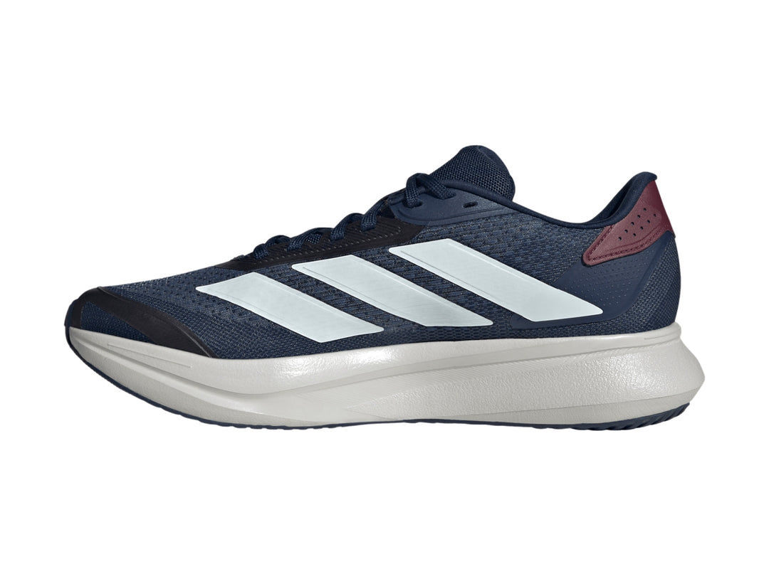 Tenis Adidas Duramo SL 2 color azul índigo con detalles en blanco y burgundy para hombre.