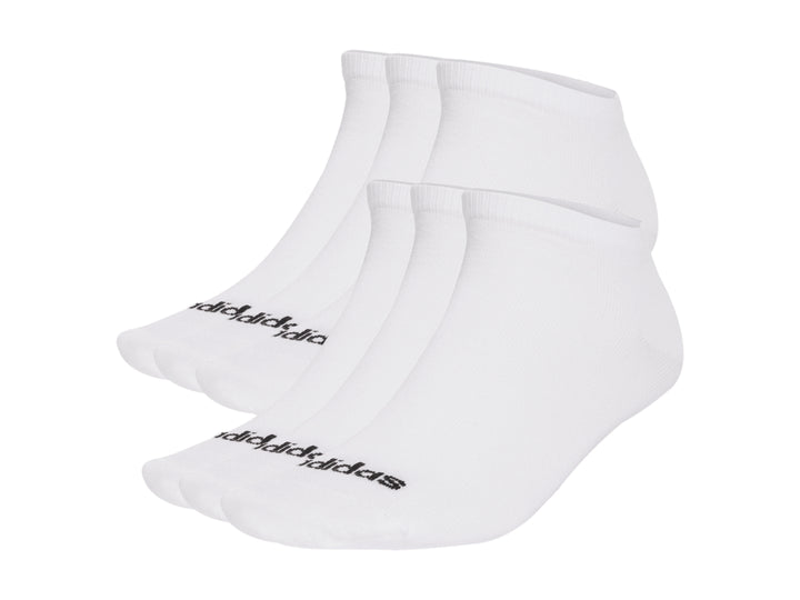 Paquete de calcetines cortos Adidas color blanco con logotipo negro.
