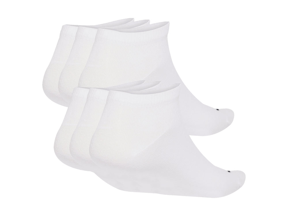 Paquete de calcetines cortos Adidas color blanco con logotipo negro.